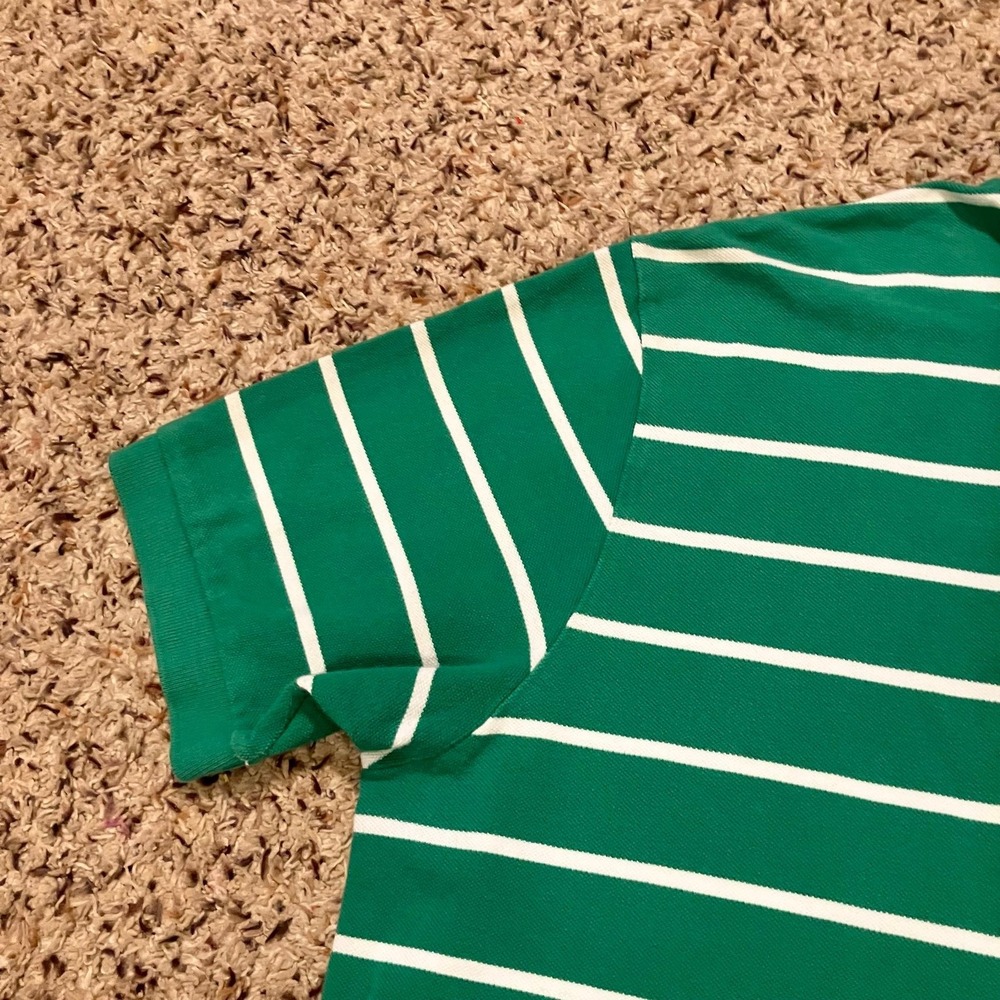 Vintage‎ Polo Ralph Lauren Polo Shirt Mens XL Green White Stripe Classic Cotton - Picture 3 of 9